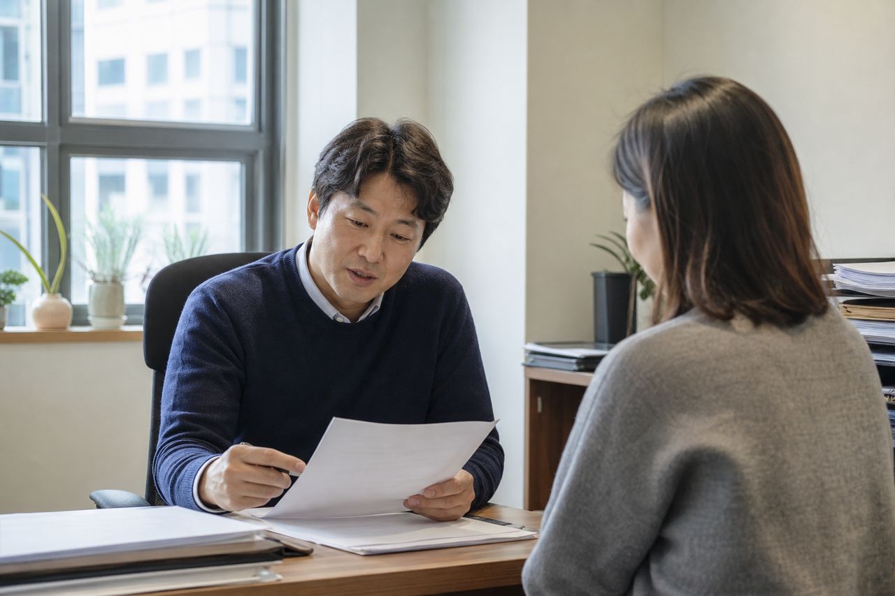 불륜 들킨 남편 “아파트 줄게” 합의했는데…재개발 소식에 “무효” 어쩌나 관련 전문가 상담·서류 검토 장면